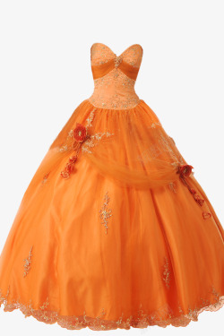 橘色长裙橙色连衣裙高清图片