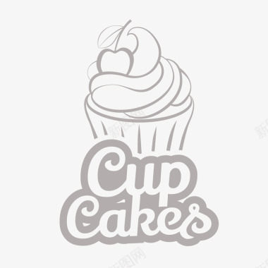 香草奶油可爱蛋糕logo矢量图图标图标