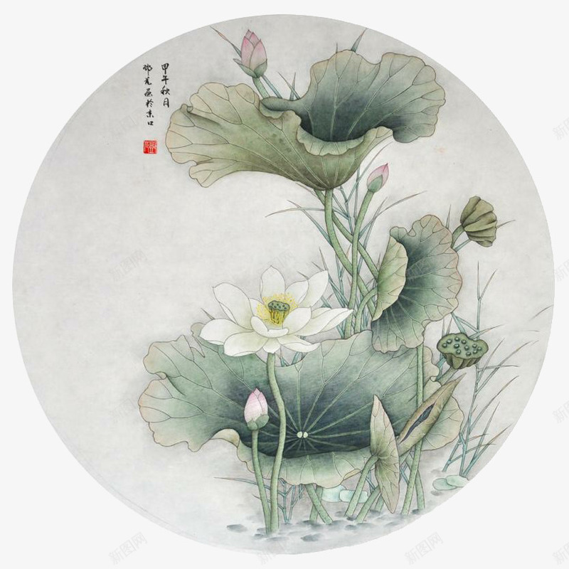 中国风荷花png免抠素材_88icon https://88icon.com 古风 工笔画 工笔荷花 美术 荷花