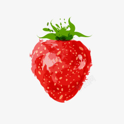 手绘水彩草莓素材