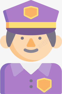 警察的卡通人物警卫卡通图标icon图标