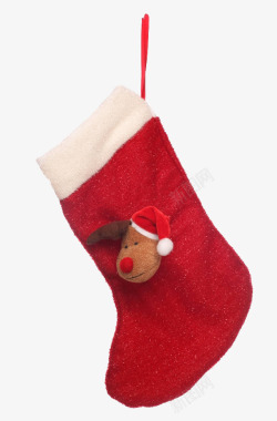 披萨玻璃贴圣诞节红色实物袜子高清图片