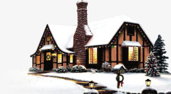 下雪小房子堆满白雪的小房子高清图片