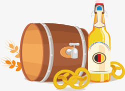 啤酒桶木质德国啤酒桶矢量图高清图片