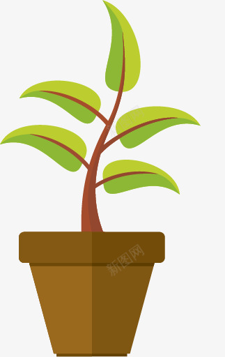 绿色盆栽植物png免抠素材_88icon https://88icon.com 卡通 手绘 植物 绿色盆栽