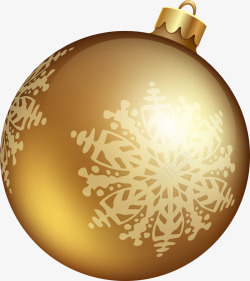 雪花圆环圣诞节金色吊球高清图片