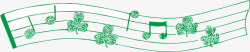 绿色三叶草音符素材