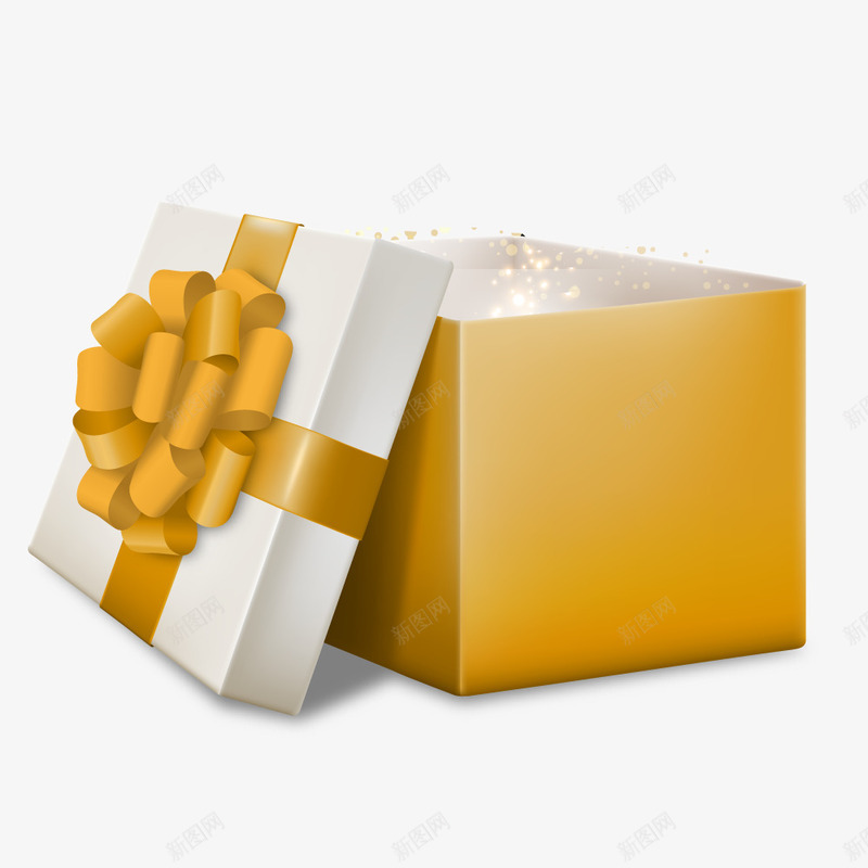 打开的黄色礼盒png免抠素材_88icon https://88icon.com 打开的礼品盒 礼盒 黄色 黄色礼盒