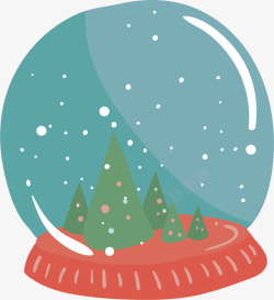卡通圣诞树的水晶球矢量图素材