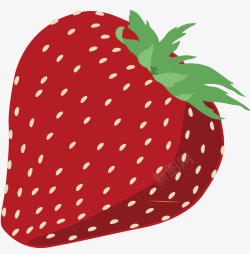 一个红色的大草莓矢量图素材