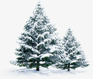 冬日雪山大树场景素材
