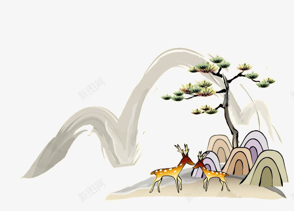 手绘风景画png免抠素材_88icon https://88icon.com 卡通装饰画 手绘画 挂画 装饰画素材