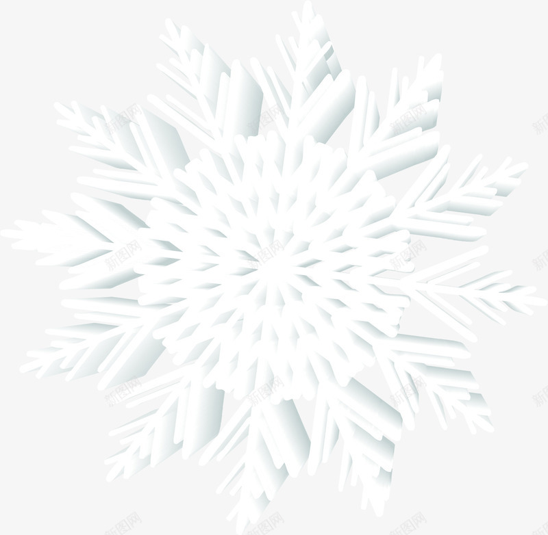 白色立体感雪花形状png免抠素材_88icon https://88icon.com 形状 白色 立体感 雪花