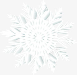 白色立体感雪花形状素材
