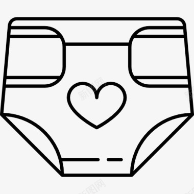 一次性卫生筷尿布与心脏图标图标