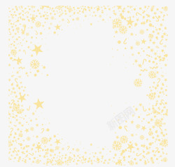 黄色繁星冬季黄色星星框架高清图片