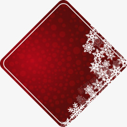 圣诞节文本框素材红色菱形雪花圆点花纹文本框高清图片