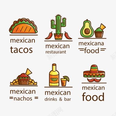 食物墨西哥食物矢量图图标图标