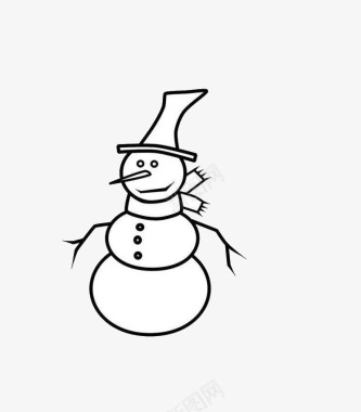 冬天的雪人简笔画雪人图标图标