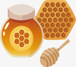 手绘卡通食物蜂蜜蜂巢元素矢量图素材