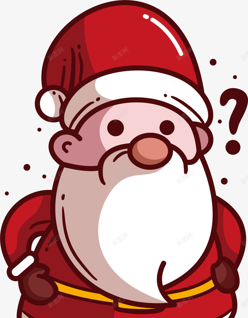 可爱圣诞老人表情包png免抠素材_88icon https://88icon.com 卡通 圣诞老人 手绘 疑问 矢量图案 节日 装饰图案