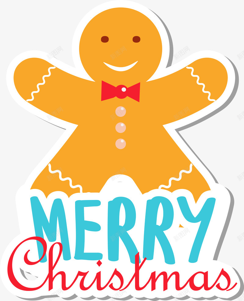 圣诞节卡通饼干贴纸png免抠素材_88icon https://88icon.com 可爱卡通 圣诞节 矢量图案 贴纸 零食 饼干