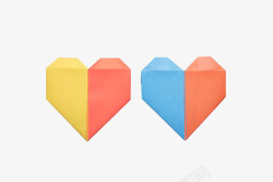 两色心形折纸素材