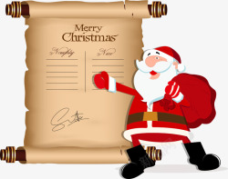 羊皮纸卷轴和圣诞老人素材