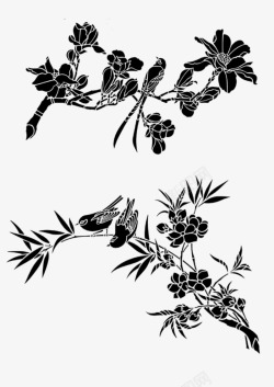 中式花鸟图素材