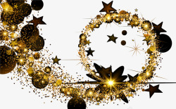 弧形星光矢量图圣诞节金色闪耀曲线高清图片