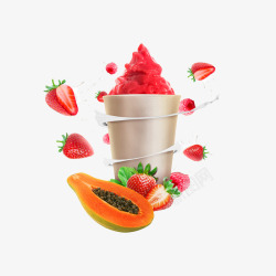 草莓冰沙素材