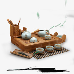 中国风陶瓷茶具实物素材