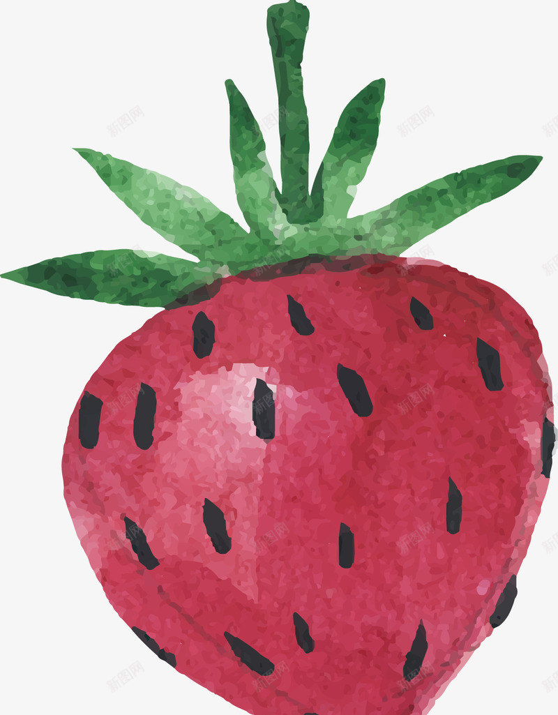 红色手绘水彩草莓png免抠素材_88icon https://88icon.com 手绘草莓 水彩草莓 矢量素材 矢量草莓 红色草莓