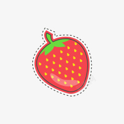 红色草莓水果标贴矢量图素材