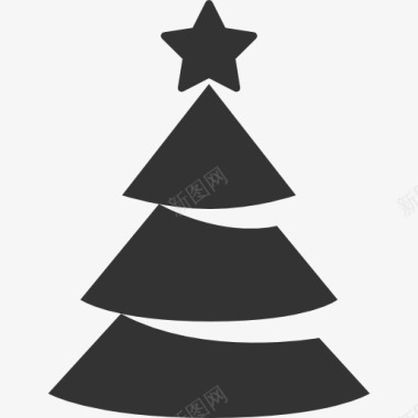 圣诞树黑色圣诞树简笔图图标图标