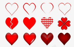 多个组合红色的爱心高清图片