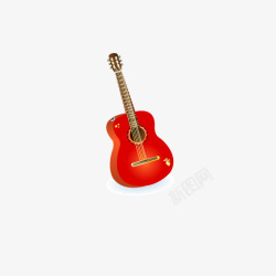 红色吉他弦乐器乐器矢量图素材