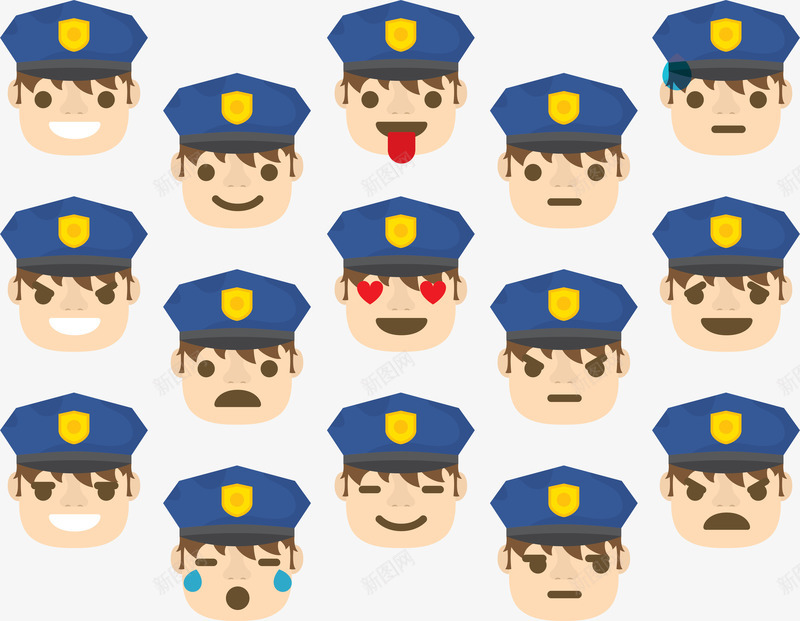 卡通民警表情包png免抠素材_88icon https://88icon.com 人民警察 刑警 卡通可爱 小警察 民警 表情包 警务人员 警察