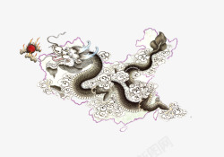 水墨中国龙传统吉祥素材