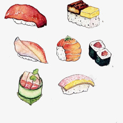各种寿司手绘画片素材