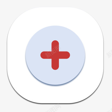 按钮红色十字立体化ICON图标图标