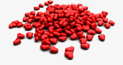 一堆红色的爱心药丸素材