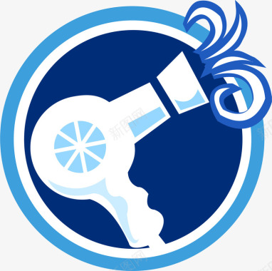 蓝色网页吹风机化妆品icon图标图标