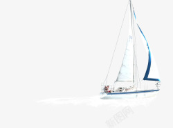 创意合成风景白色的帆船海边素材