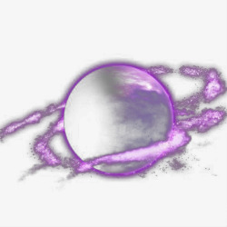 紫色地球火焰素材