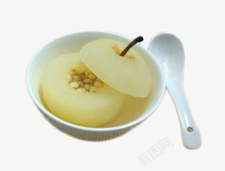 梨汁甜品美味的雪梨片高清图片