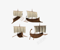 白色的船桨白色船帆造型高清图片