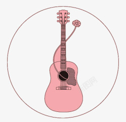 粉色的吉他粉色吉他唱歌高清图片