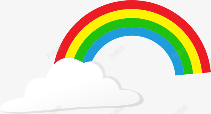 通用标签无颜六色的彩虹白云图标图标