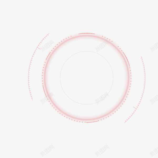 粉色圆圈png免抠素材_88icon https://88icon.com 科技 简洁 简约 线性 虚线圆